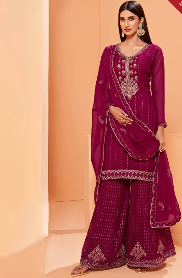 EMBROIDERED GEORGETTE SALWAR  ITEM 15030012
