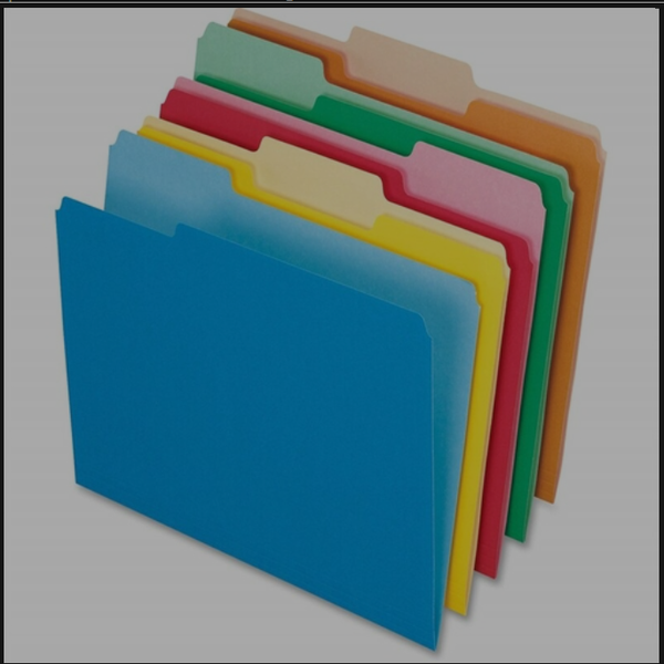 Two-tone Color File Folder Letter Size 1/3 Cut Manila Folder