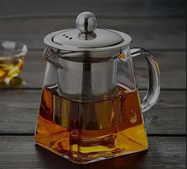 Heat Resistant Glass Teapot with Stainless Steel Tea Infuser Filter