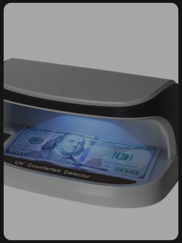 ACCHINGE Portable Desktop Counterfeit Bill Money Detector Cash Currency