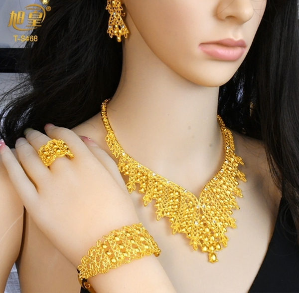 Indian Gold Plated Jewelry Set 24k | Gold Plated Jewelry Sets Women