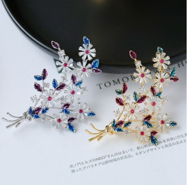 Cubic Zirconia Clothing Accessories Brooch | Copper Clothing