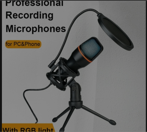 Rgb Condenser Microphone Usb Wired Desktop Tripod Mic For Recording