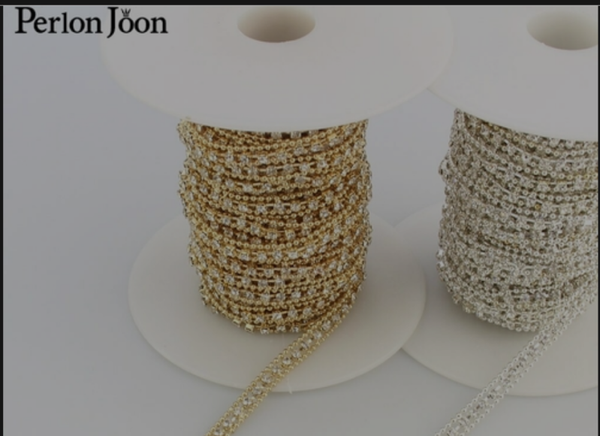 1 Yard 5mm Width Of Small Rhinestone Trim Plating Sliver Crystal Chain