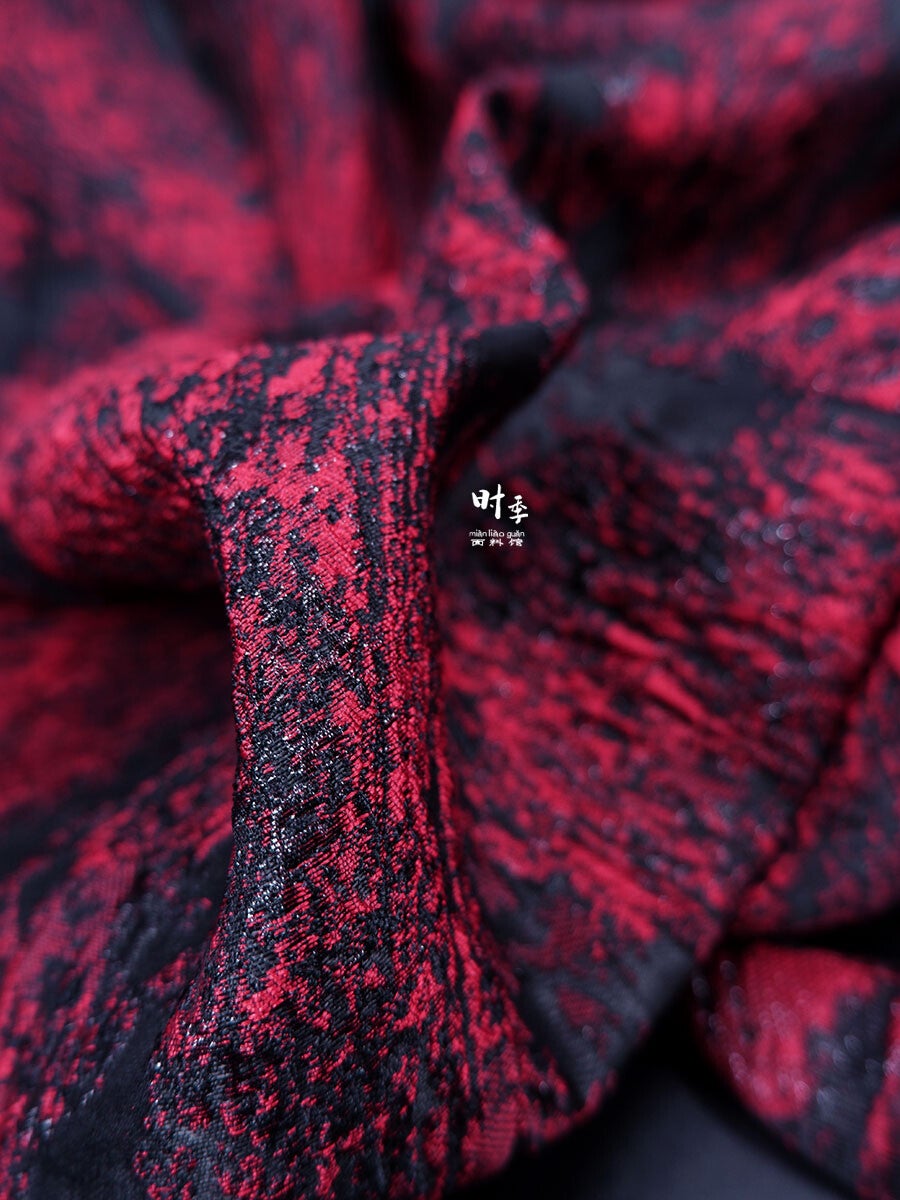 Red Three dimensional Embossed Jacquard Cloth Creative Coral Pattern