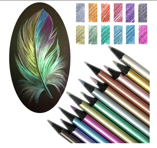 Sets Metallic Color Pencils | Art Supplies Colored Pencils - 12/18