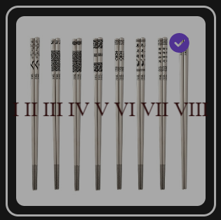 ACCHINGE 24cm Korean Chopsticks Stainless Steel High Quality Laser Engraving