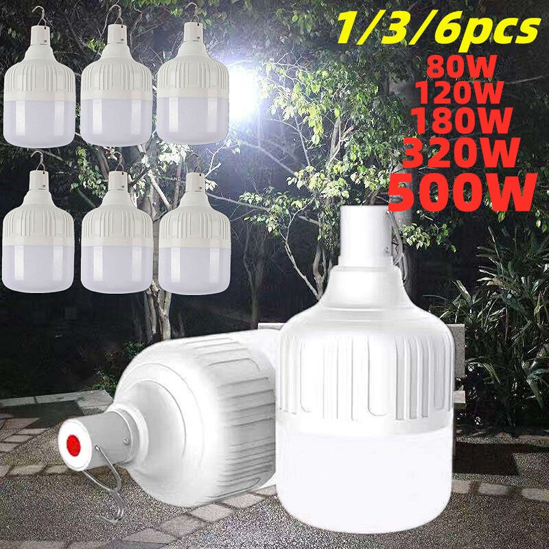 1-6pcs Usb Rechargeable Led Emergency Lights Outdoor Portable Lanterns