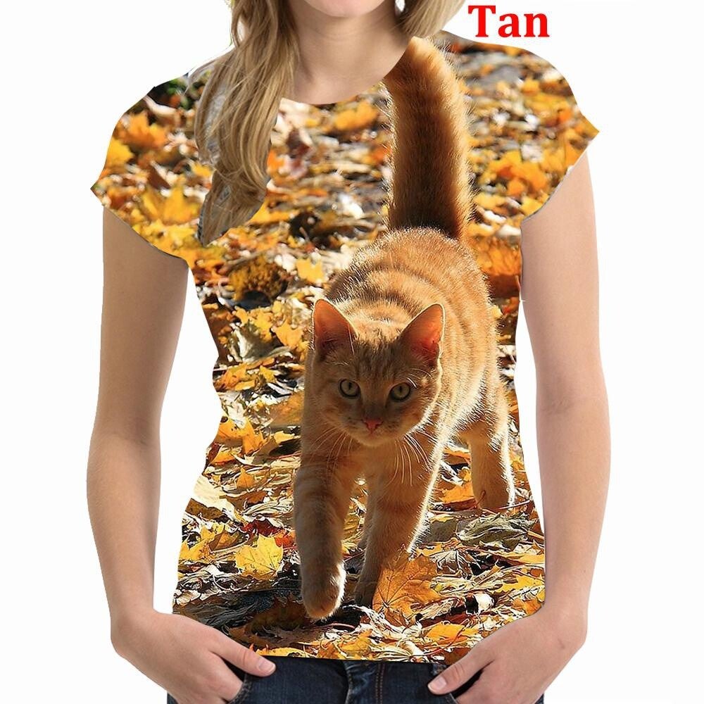 BIANYILONG brand summer T-shirt personalized fashion women cute cat 3D printing women's short-sleeved shirt