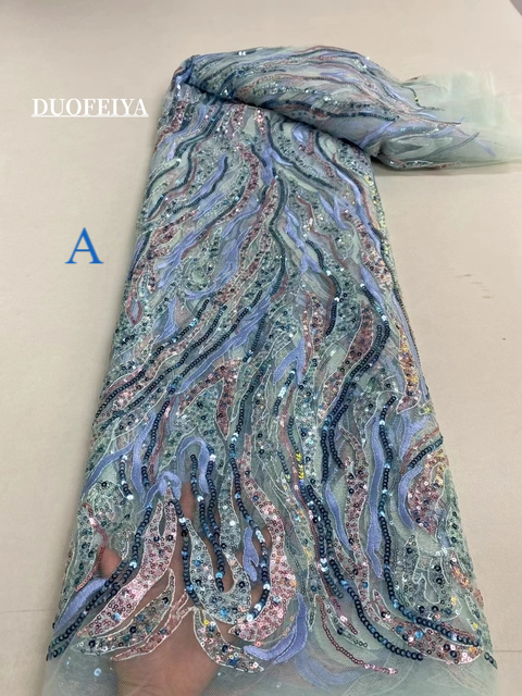 Latest French Net Lace Fabric Shiny 2023 African Embroidery Mesh Tulle