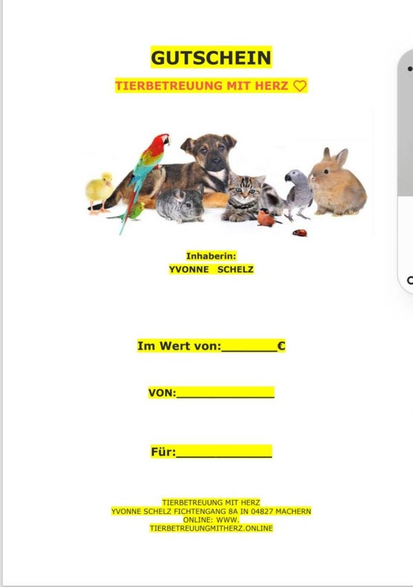 Tierbetreuung mit Herz ❤️ GUTSCHEIN ab:
