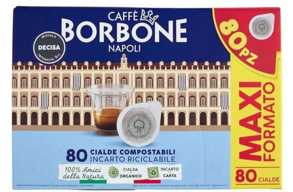 Caffè Borbone Napoli – Miscela Decisa (80 cialde compostabili, formato maxi)