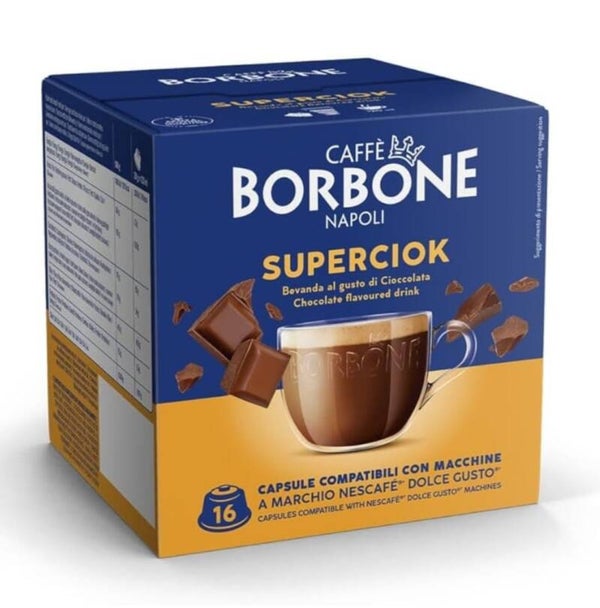 Caffè Borbone Napoli – Superciok, 16 capsule compatibili Dolce Gusto (bevanda al cioccolato
