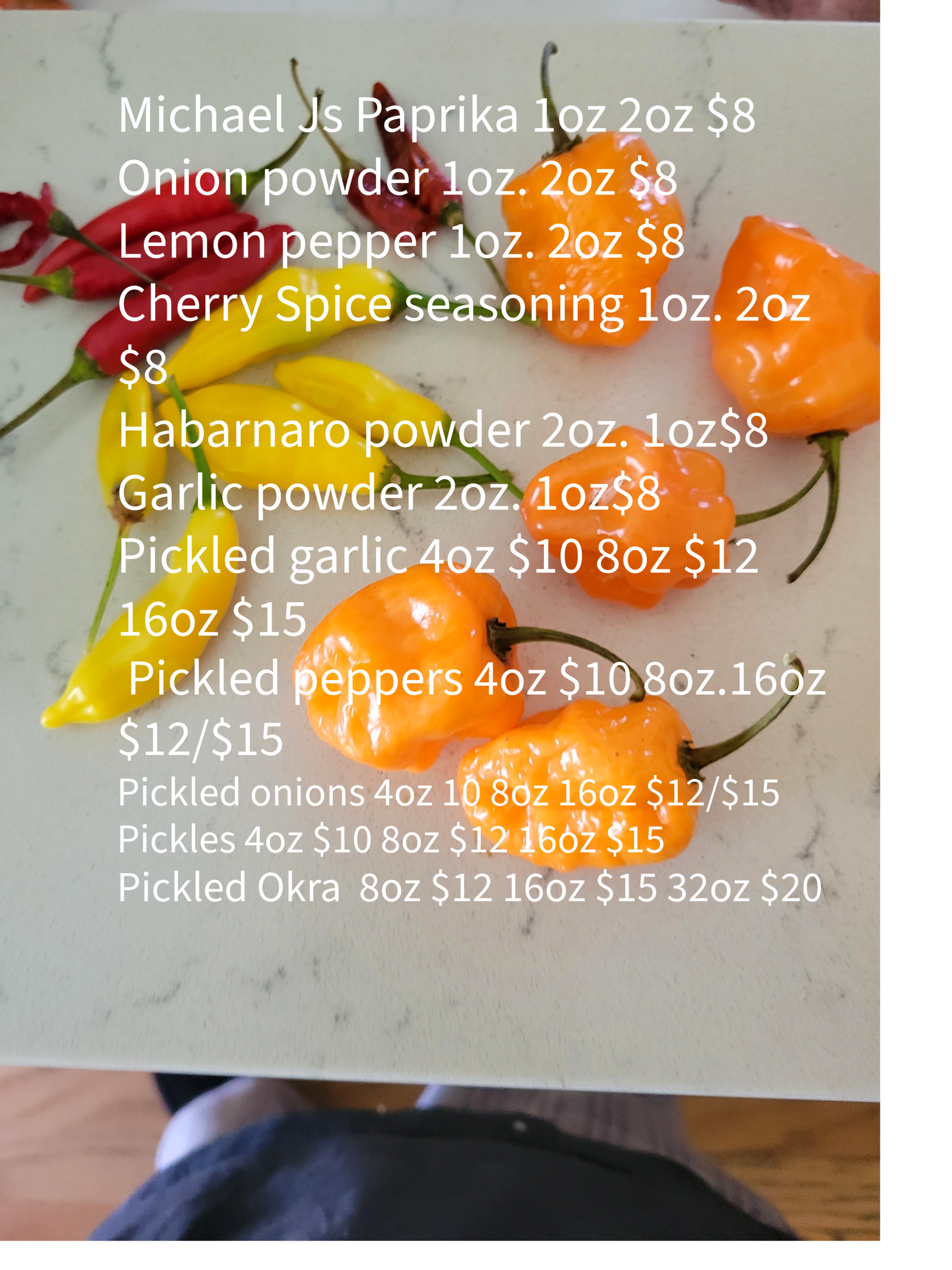 TurnerJsPeppers prices listed