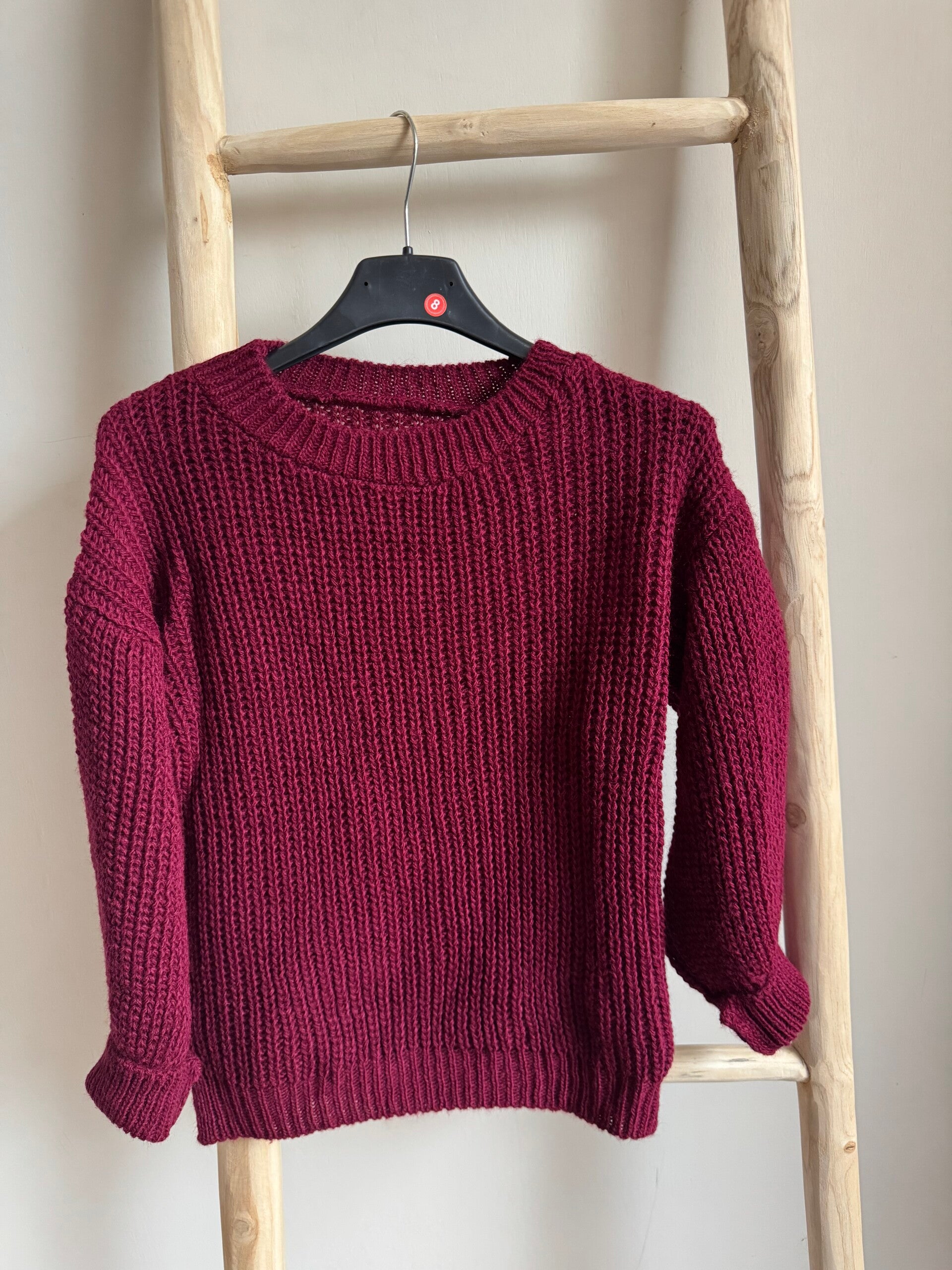 Cozy Cable Trui bordeaux