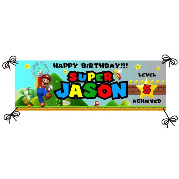 Super Mario Birthday Banner