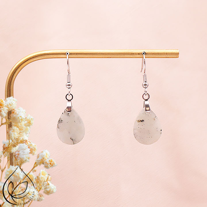 Boucle d'oreille Lyor argentée labradorite