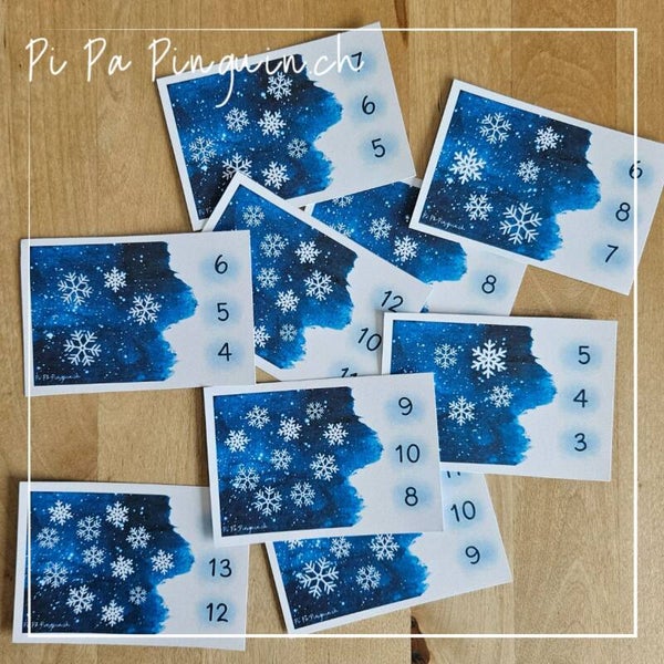 Zählkarten Schneeflocken: Download-Datei