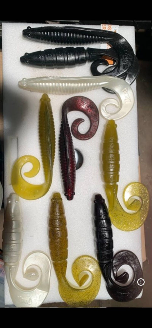 Grote Curl-Tail Grub Mix – 5 stuks