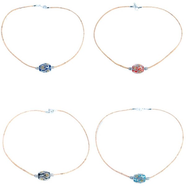 Halsketting met strass kralen in diverse kleuren