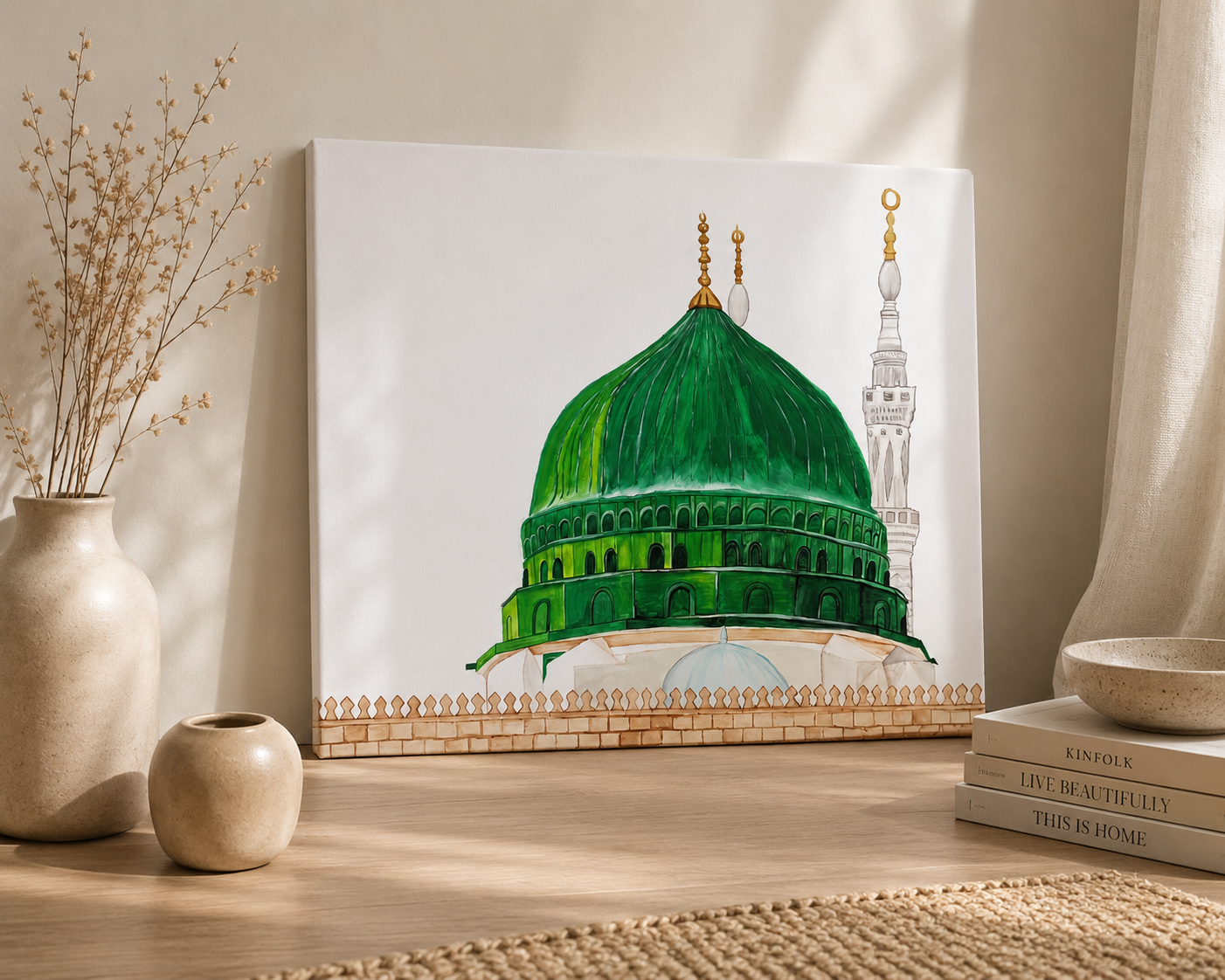 De Groene Koepel – Medina" Acryl op doek | 80 x 100 cm