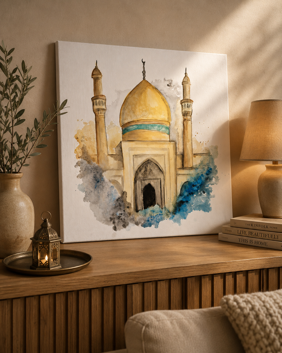 Hz. Ali Türbesi Camii – Modern  Acryl op doek | 60 x 60 cm