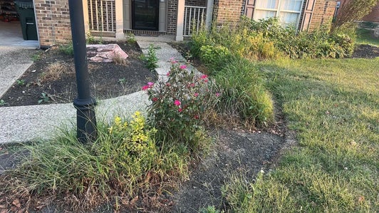 Green Township Ohio landscape beds before mulch installation