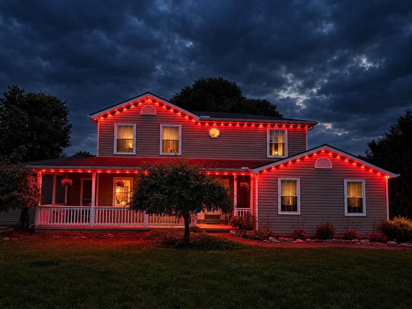 Permanent Christmas lights installed on Cincinnati, Ohio home