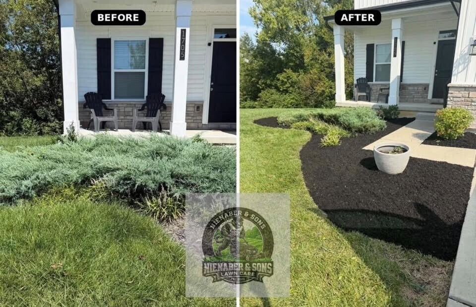 Custom landscaping installation at a Mason, Ohio home