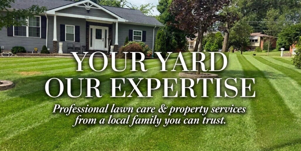 Professionally striped lawn with precision mowing by Nienaber And Sons Lawn Care L.L.C., family-owned lawn care and landscaping services in North Bend and Cincinnati, Ohio