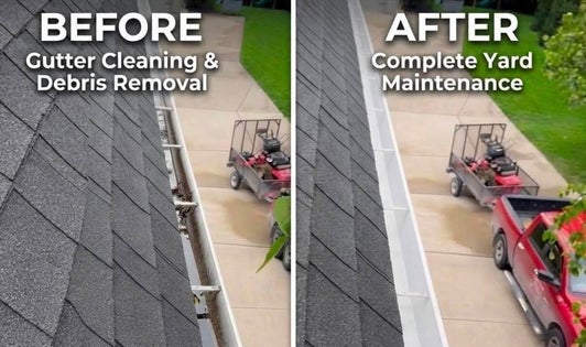 Gutter cleaning service for a Cincinnati-area home by Nienaber And Sons Lawn Care L.L.C.