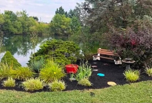 Mason Ohio landscaping project after the landscape bed transformation