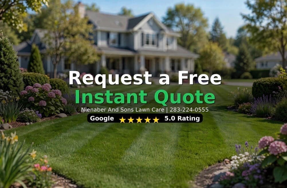 Request a quote in Cincinnati Ohio for lawn care & landscaping by Nienaber And Sons Lawn Care