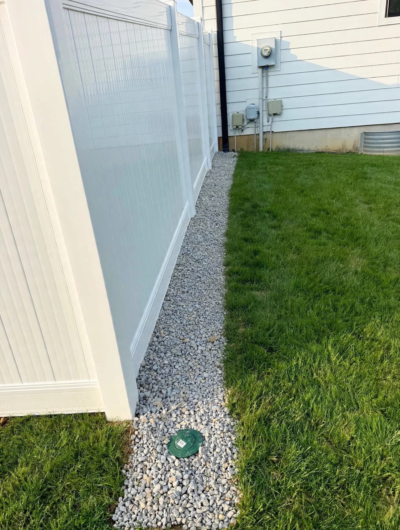 Backyard French drain drainage solution installed in Mason, OH