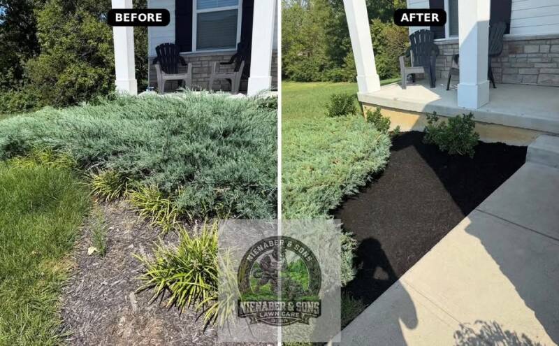 Clean-cut lawn edging and landscape bed maintenance in Southwest Ohio