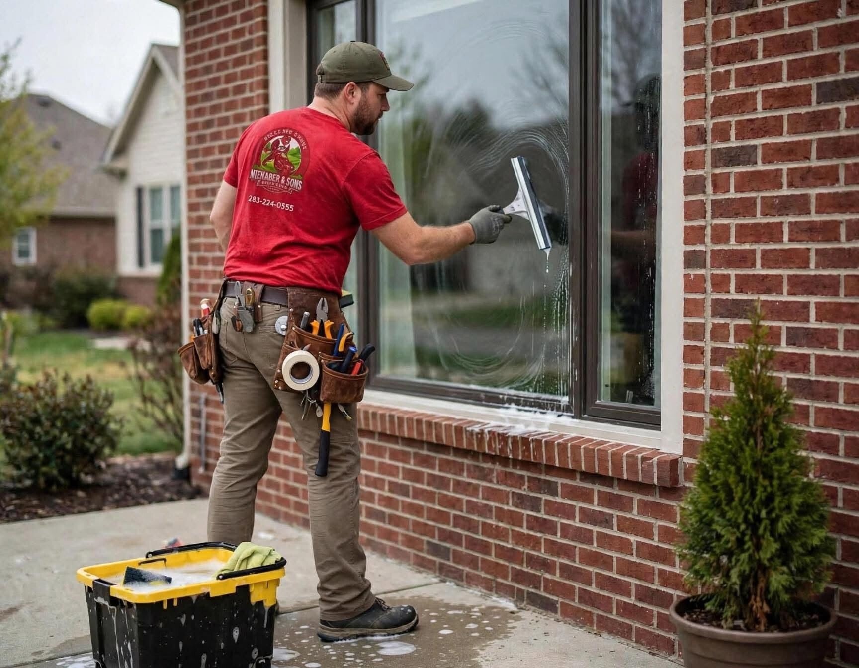 Residential window cleaning service by Nienaber And Sons Lawn Care L.L.C.