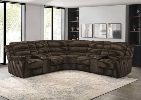 S484 Brown corduroy Sectional