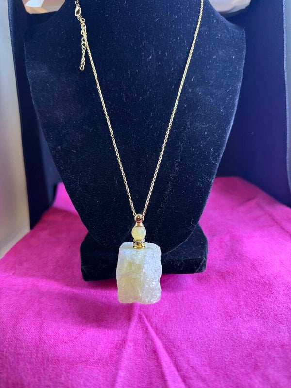 Quartz Perfume Bottle Necklace and Pendant.