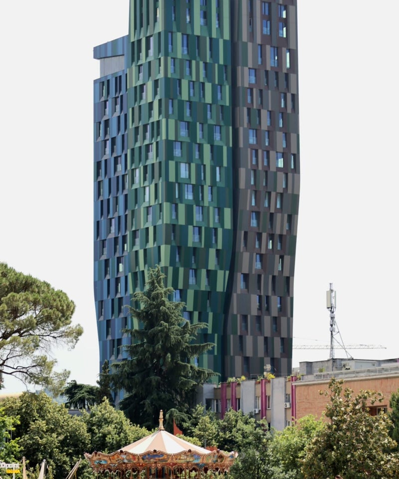 The city centre of Tirana, the capital of Albania