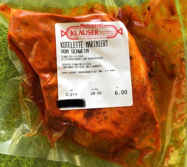 Schweins-Kotelette mariniert 1 Stück