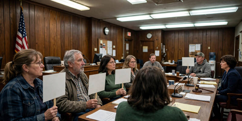 Heath residents continue their push for a special election on banning large data centers, with organizers collecting signatures for a third petition attempt.