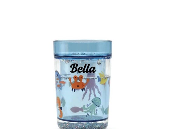 Glitzerbecher mit Namen, Meerestiere