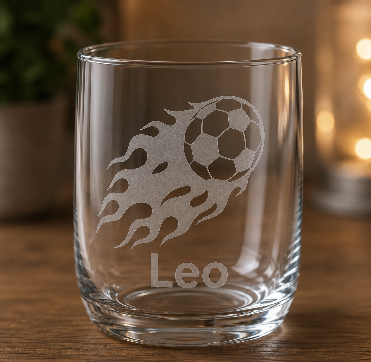 ⚽ Personalisiertes Fußballglas mit Wunschnamen, Fussball mit Namen