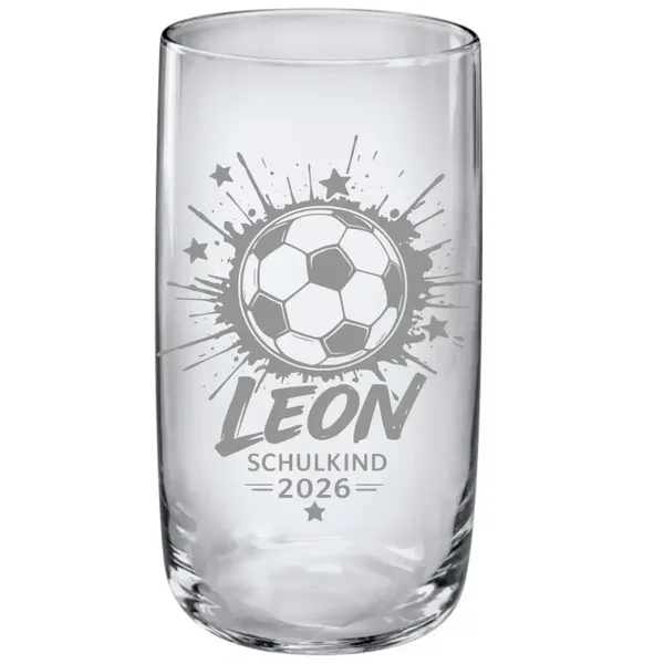 ⚽Personalisiertes Fußball-Glas mit Wunschnamen, auch für den Schulanfang