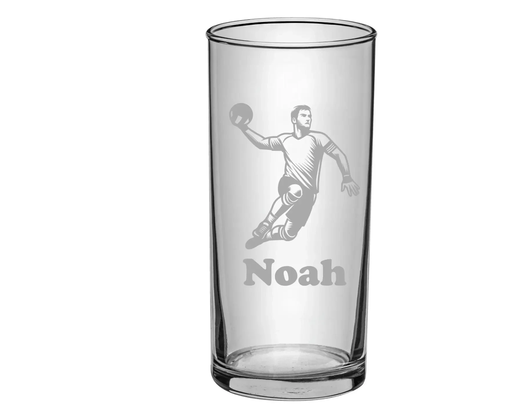 🏐Personalisiertes Handballballglas mit Wunschnamen, mit Handballspieler/in