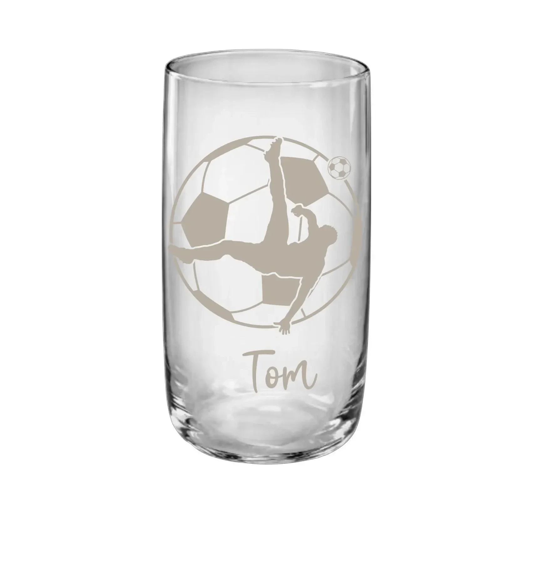 ⚽ Personalisiertes Fußball Trinkglas für Jungen, mit Namen & Datum auf Wunsch