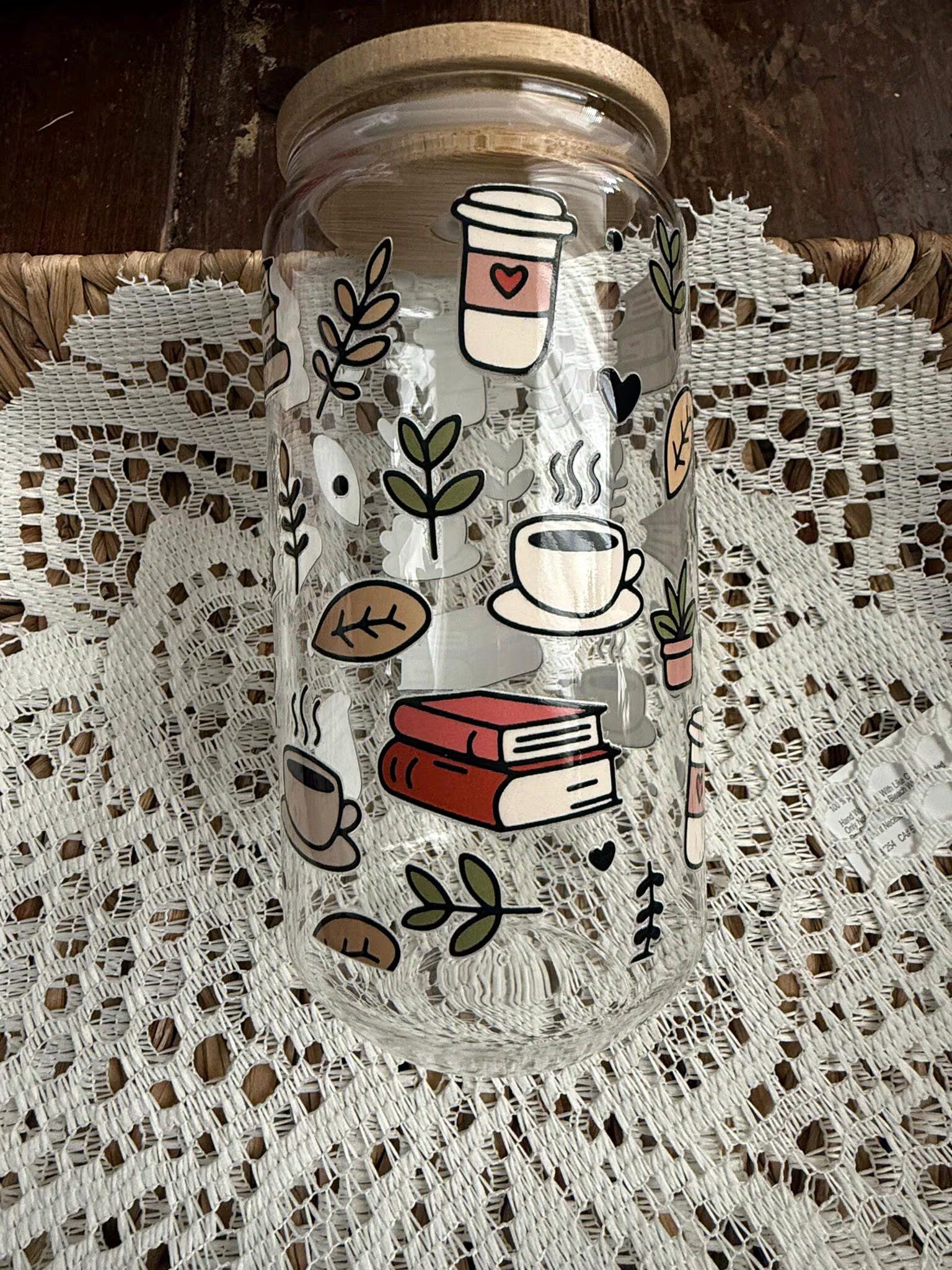 Botanical Glass Can
