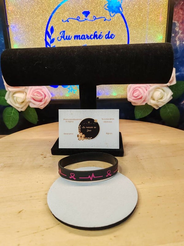 Bracelet octobre rose courbe