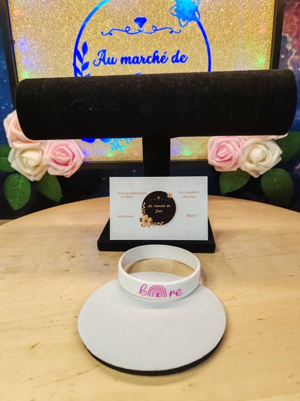 Bracelet octobre rose Love arc
