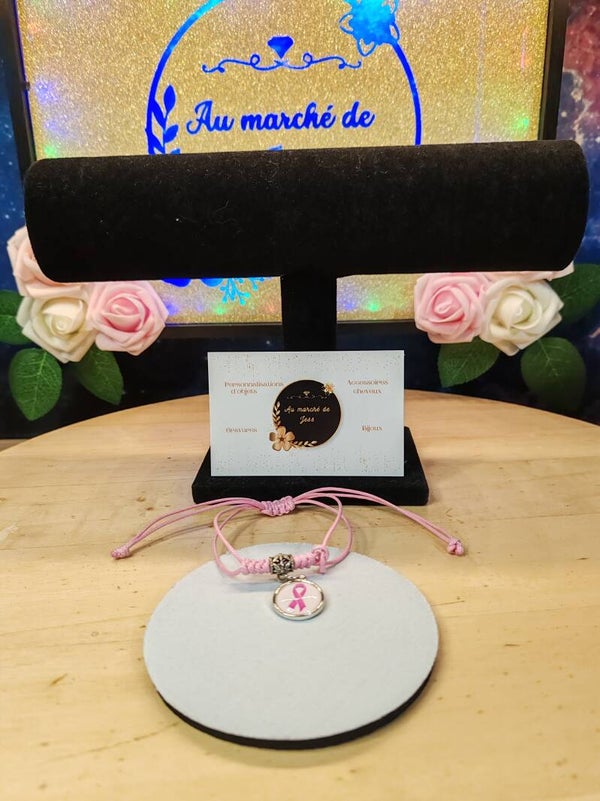 Bracelet sensibilisation octobre rose bijoux